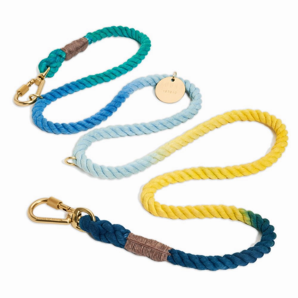 Azure Cotton Rope Dog Leash by Found My Animal, Adjustable