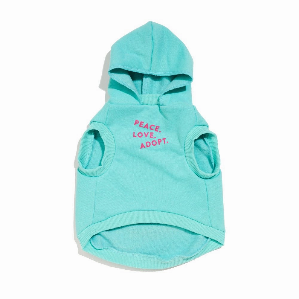 Big Full Heart Animal Hoodie, Aqua   Fuchsia