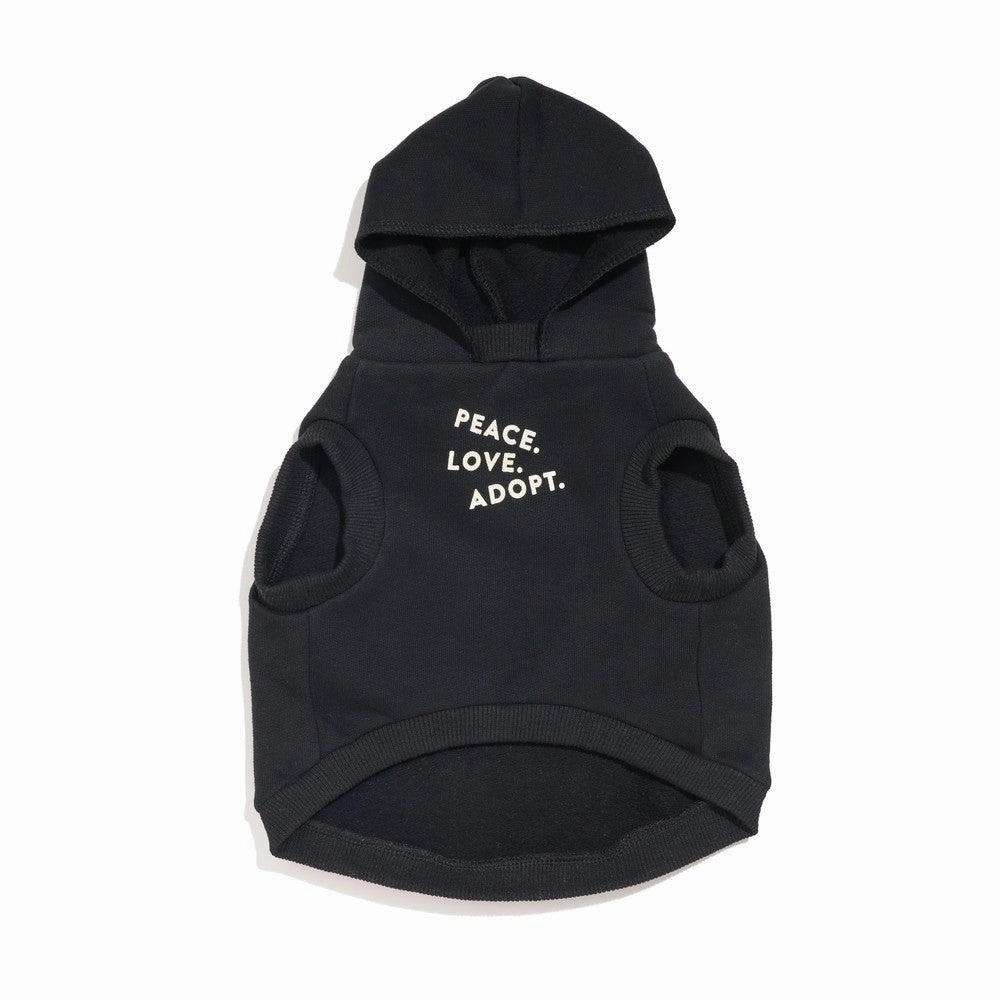 Big Full Heart Animal Hoodie, Black   Cream