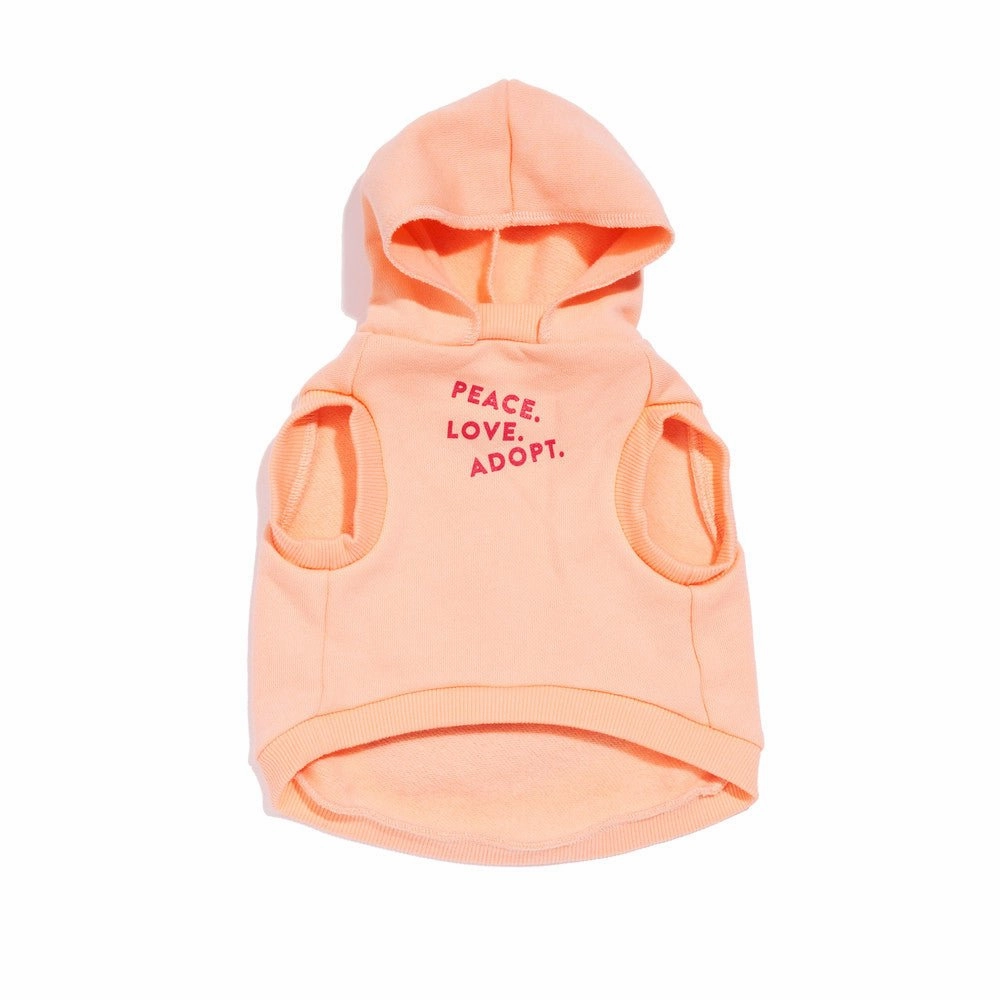 Big Full Heart Animal Hoodie, Coral   Peach
