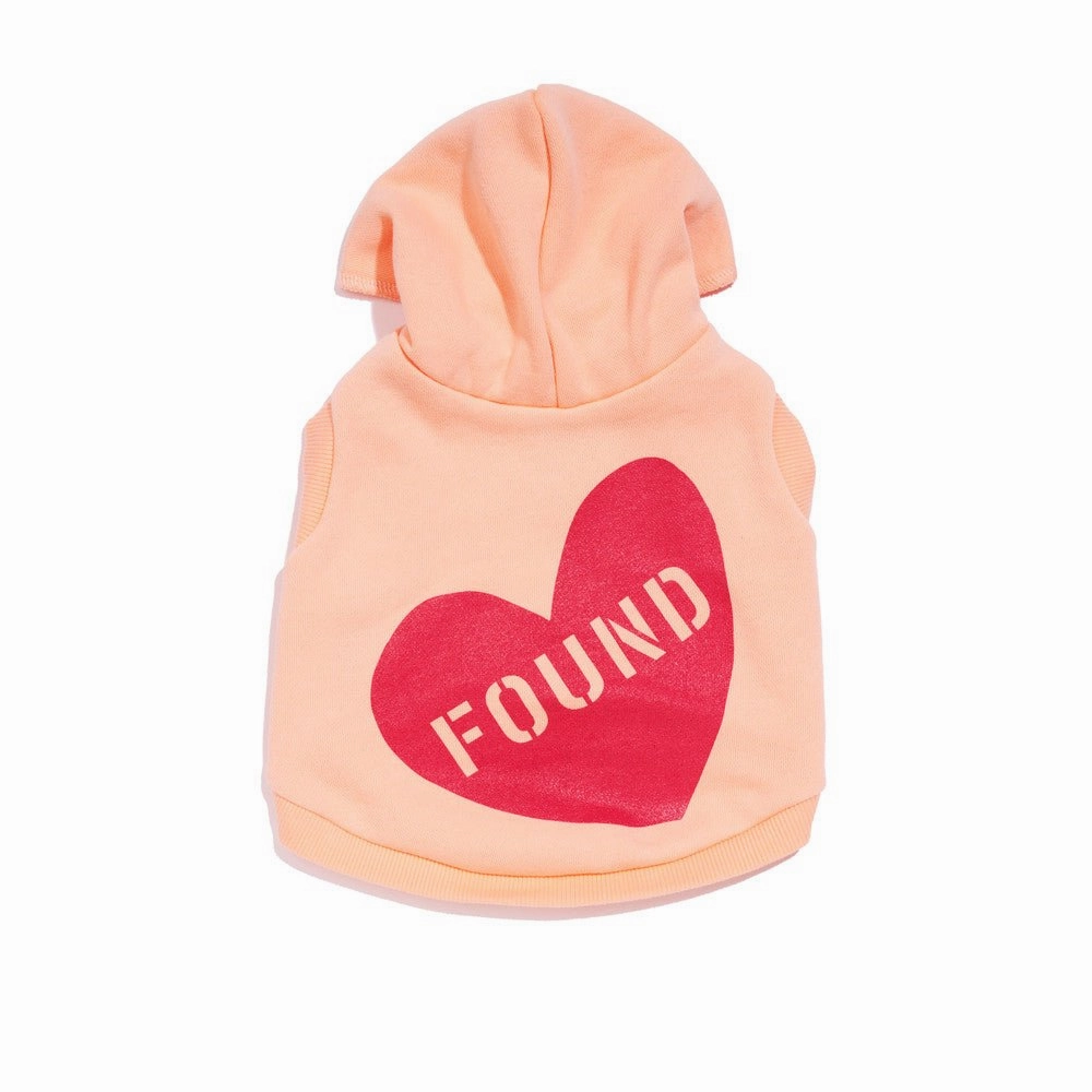 Big Full Heart Animal Hoodie, Coral   Peach