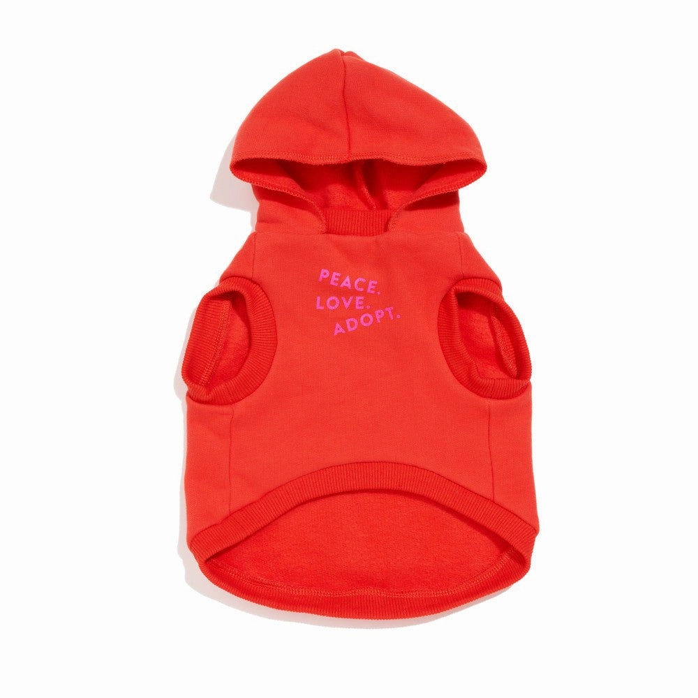 Big Full Heart Animal Hoodie, Coral Orange   Neon Pink