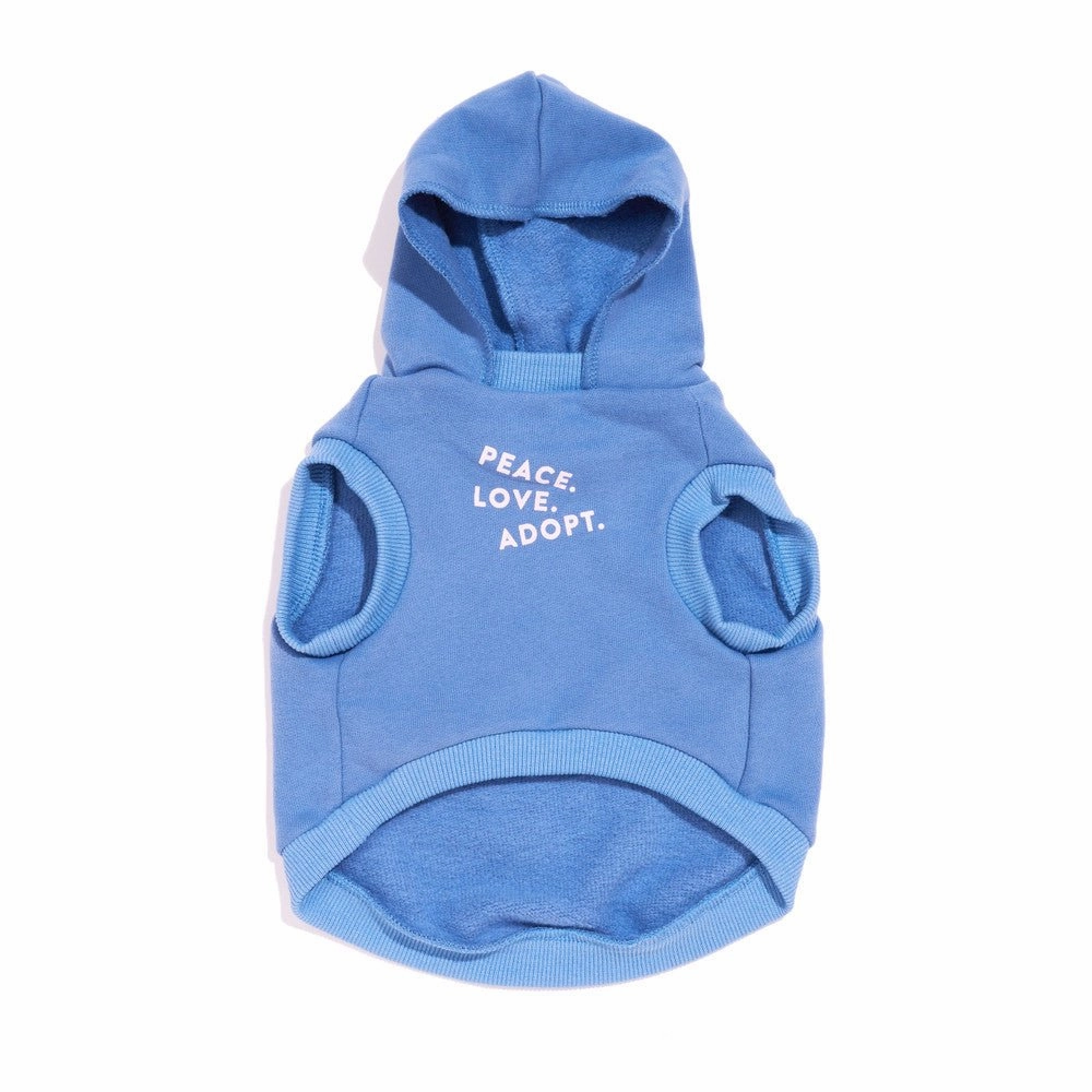 Big Full Heart Animal Hoodie, Periwinkle   Light Pink
