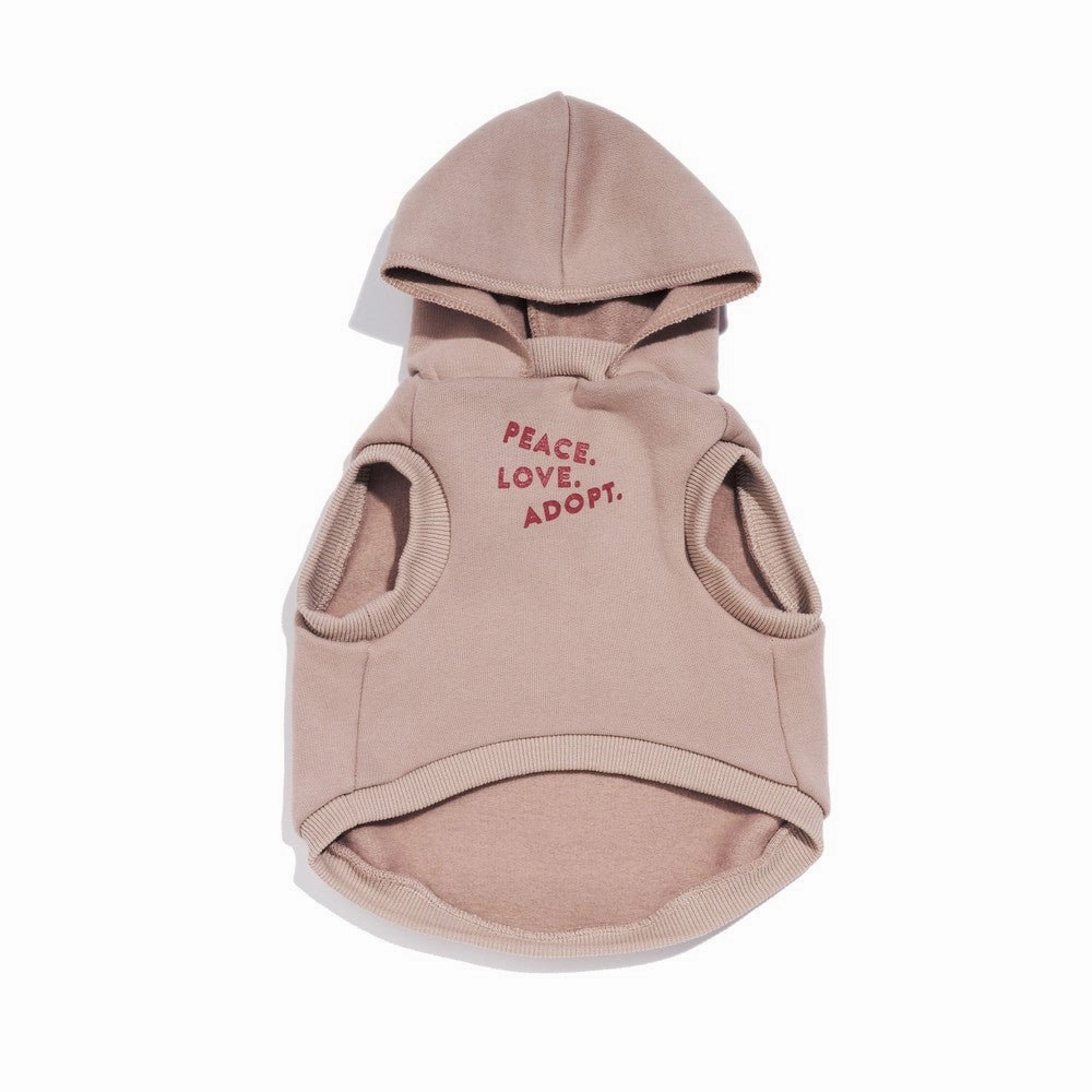 Big Full Heart Animal Hoodie, Taupe   Rust