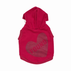 Big Full Heart Animal Hoodie, Tomato   Burgundy