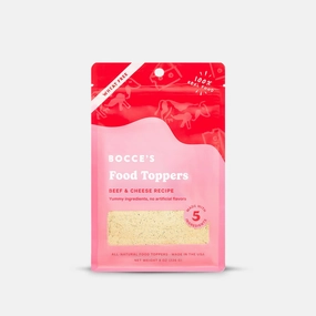Bocce's Bakery Food Toppers Beef & Cheese, 8oz Dog Bags