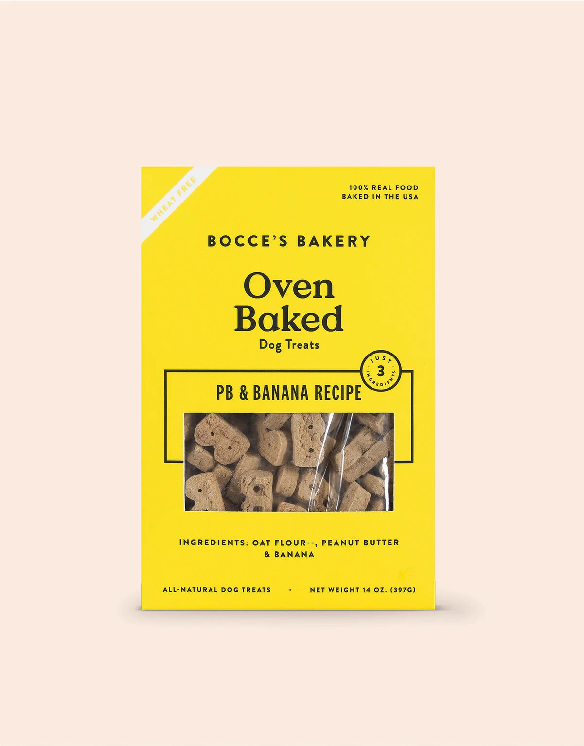 Bocce's Bakery Oven Baked Wheat-Free Pb   Banana Recipe Dog Treats