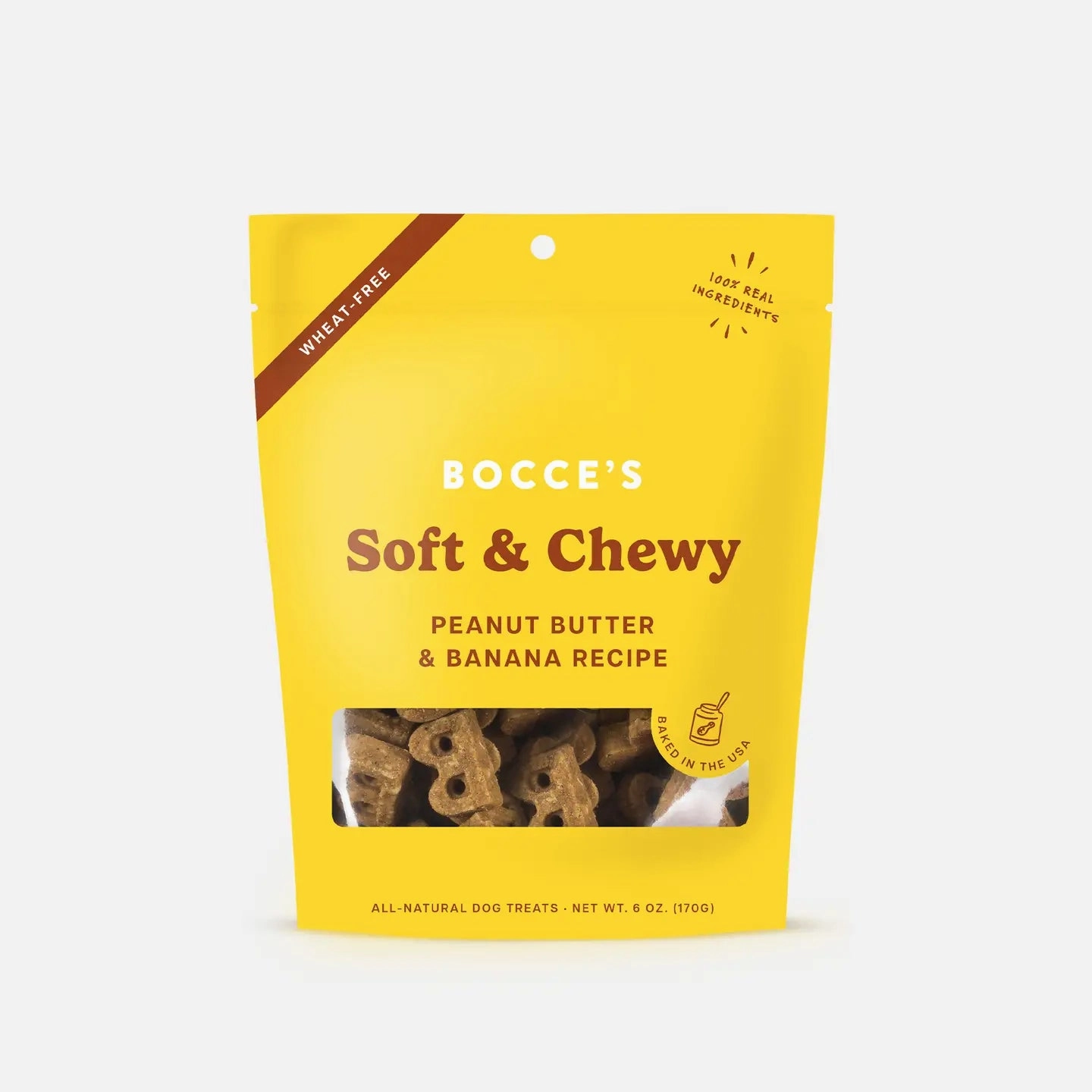Bocce's Bakery Soft & Chewy Peanut Butter & Banana Recipe Dog Treats