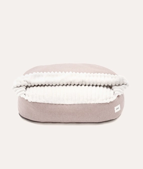 Cama Perro Pana con Capucha Beige, Maso
