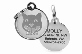 Cheshire Cat ID Tag with Swarovski Crystals