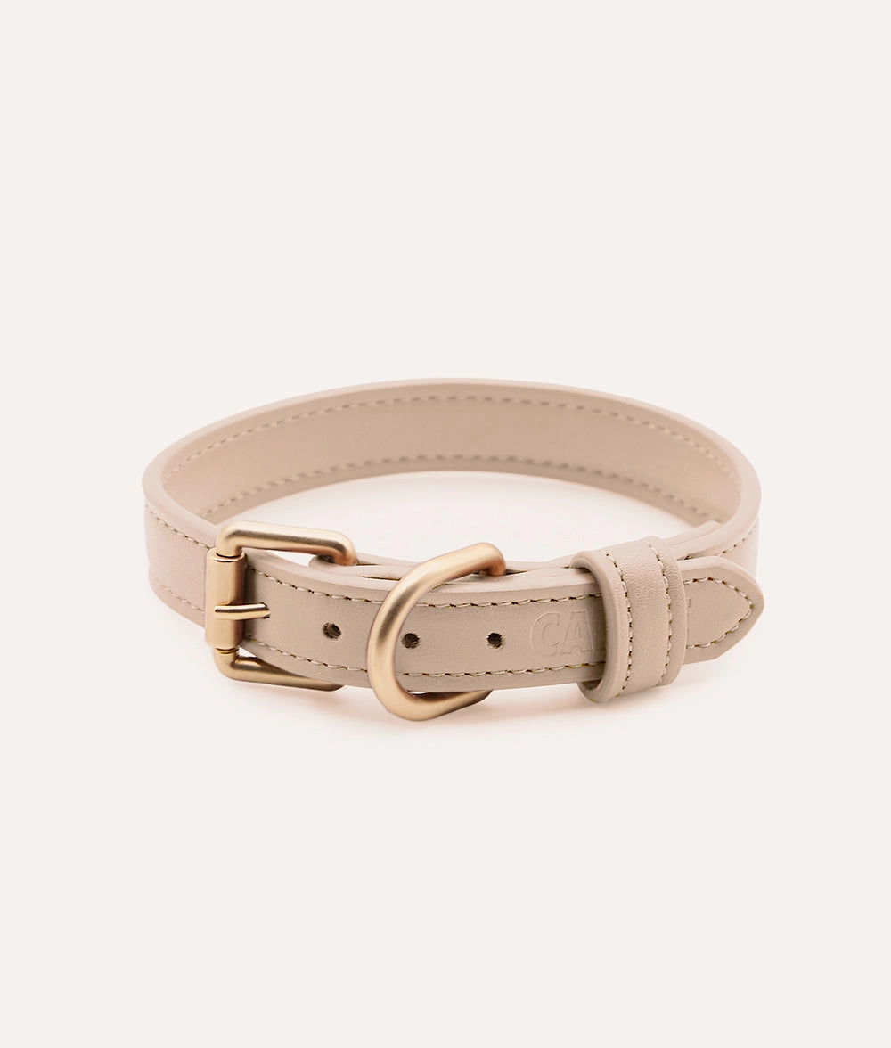 Collar Cuero Vegano Beige, Jala