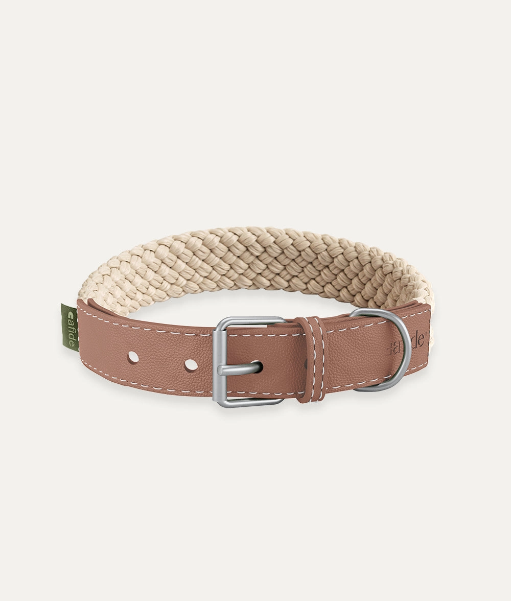 Collar Cuero Vegano Marr??n, Corda
