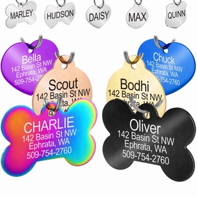 Colorful Stainless Steel Dog and Cat Tags