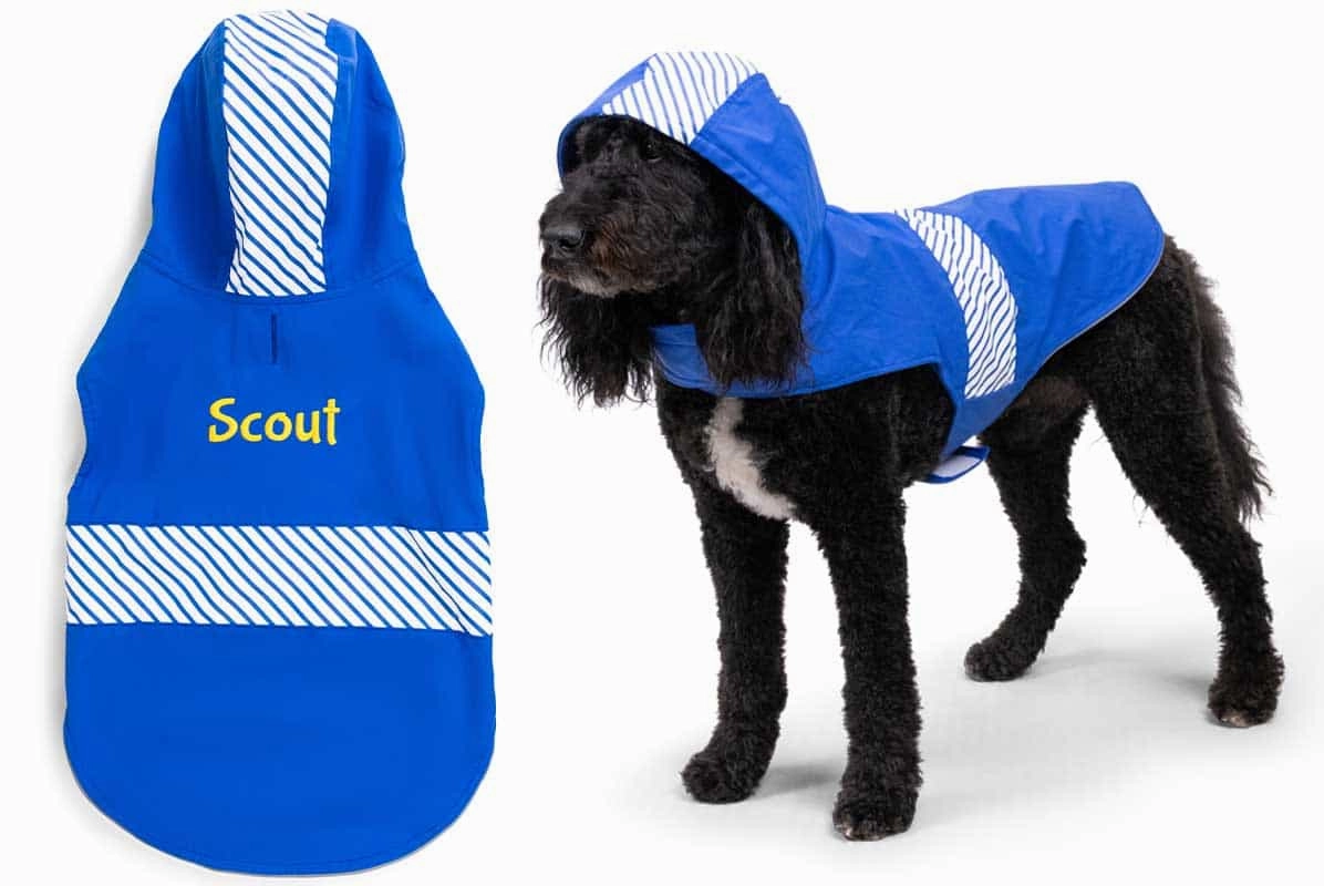 Dog Raincoat, Personalized Rain Jacket with Hood