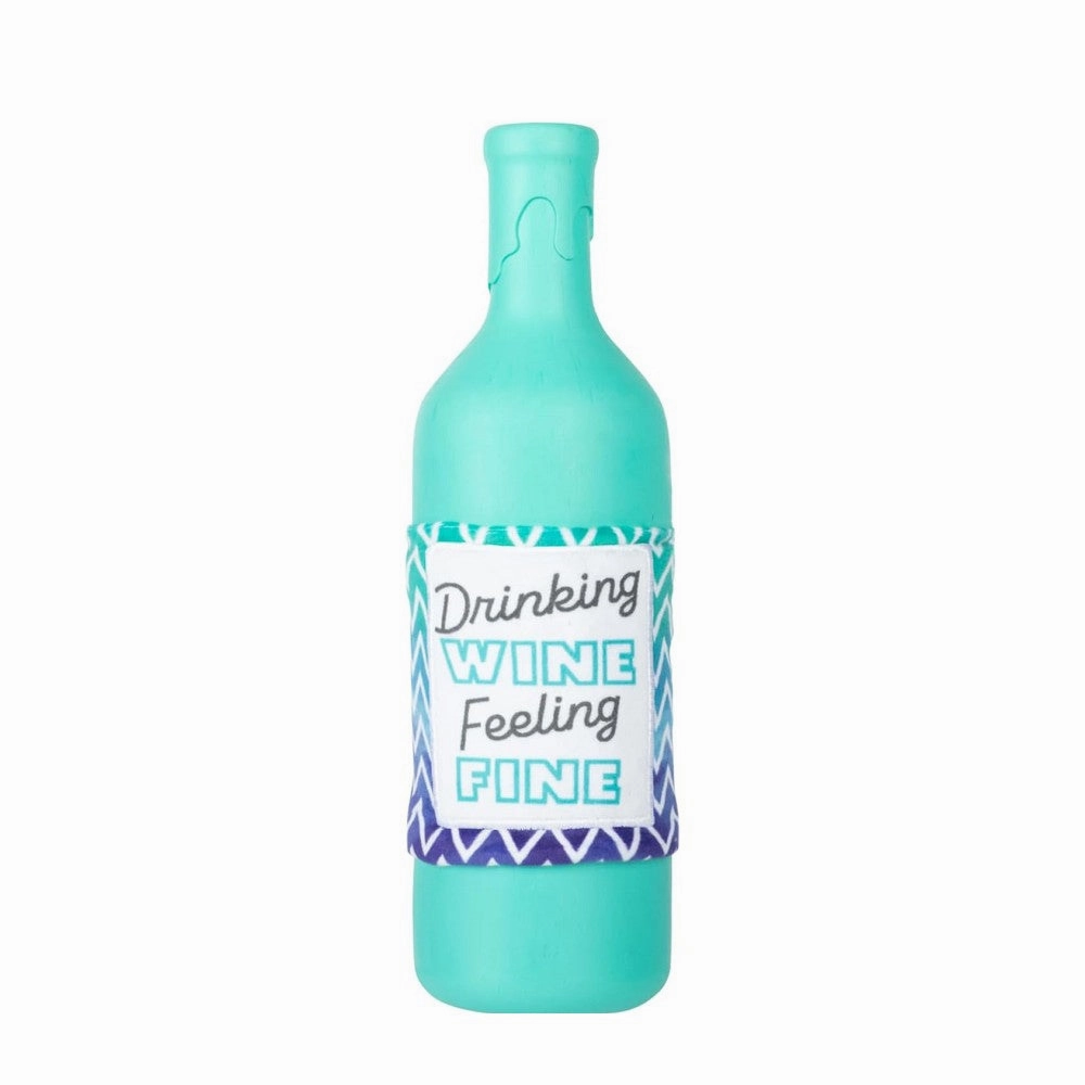 Drinking Wine, Feeling Fine Natural Rubber Dog Toy