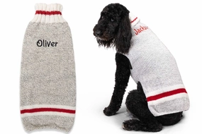 Gray Wool Dog Sweater, Personalized