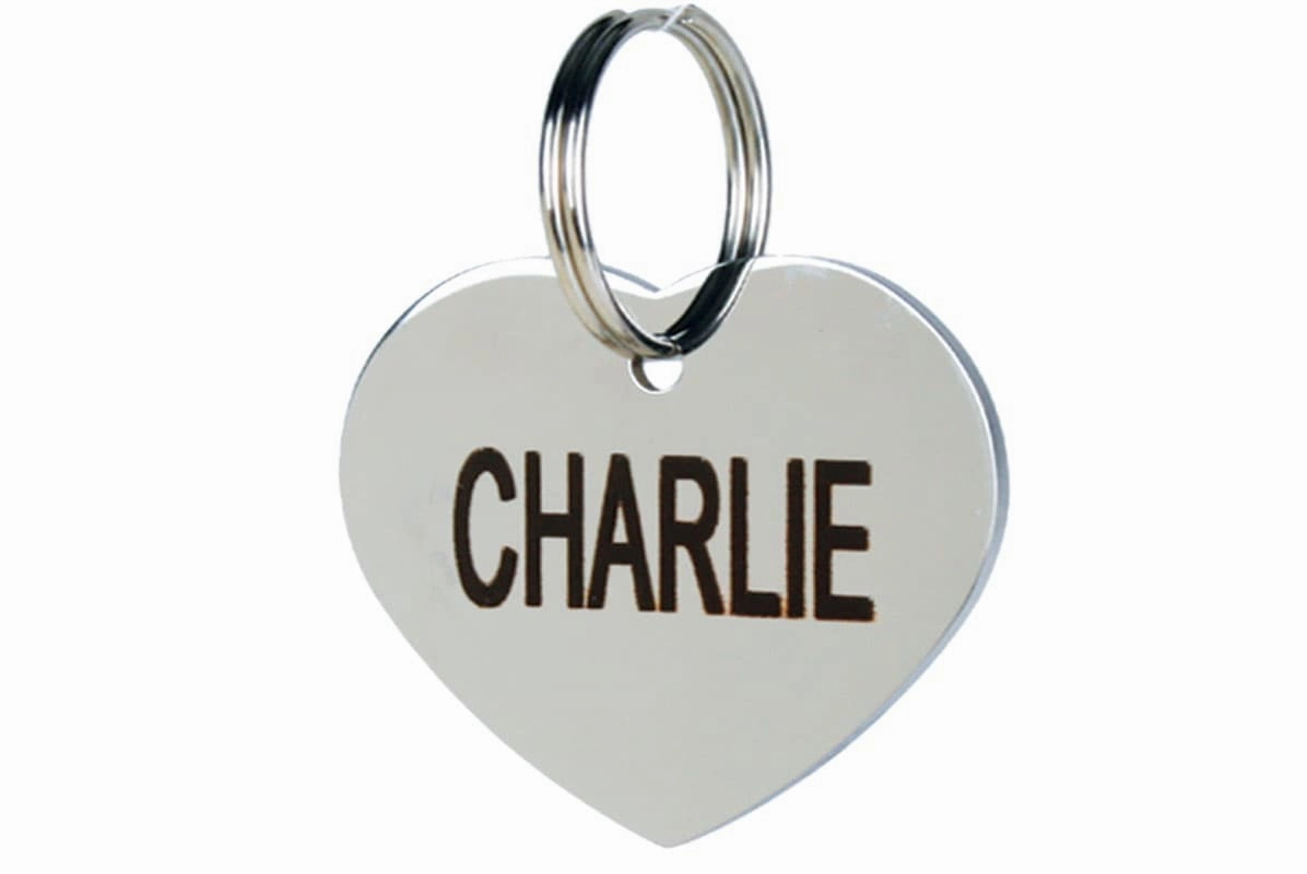 Heart Shape Pet ID Tag in Stainless Steel