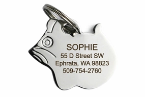 Mouse Shaped Cat Tag in Stainless Steel