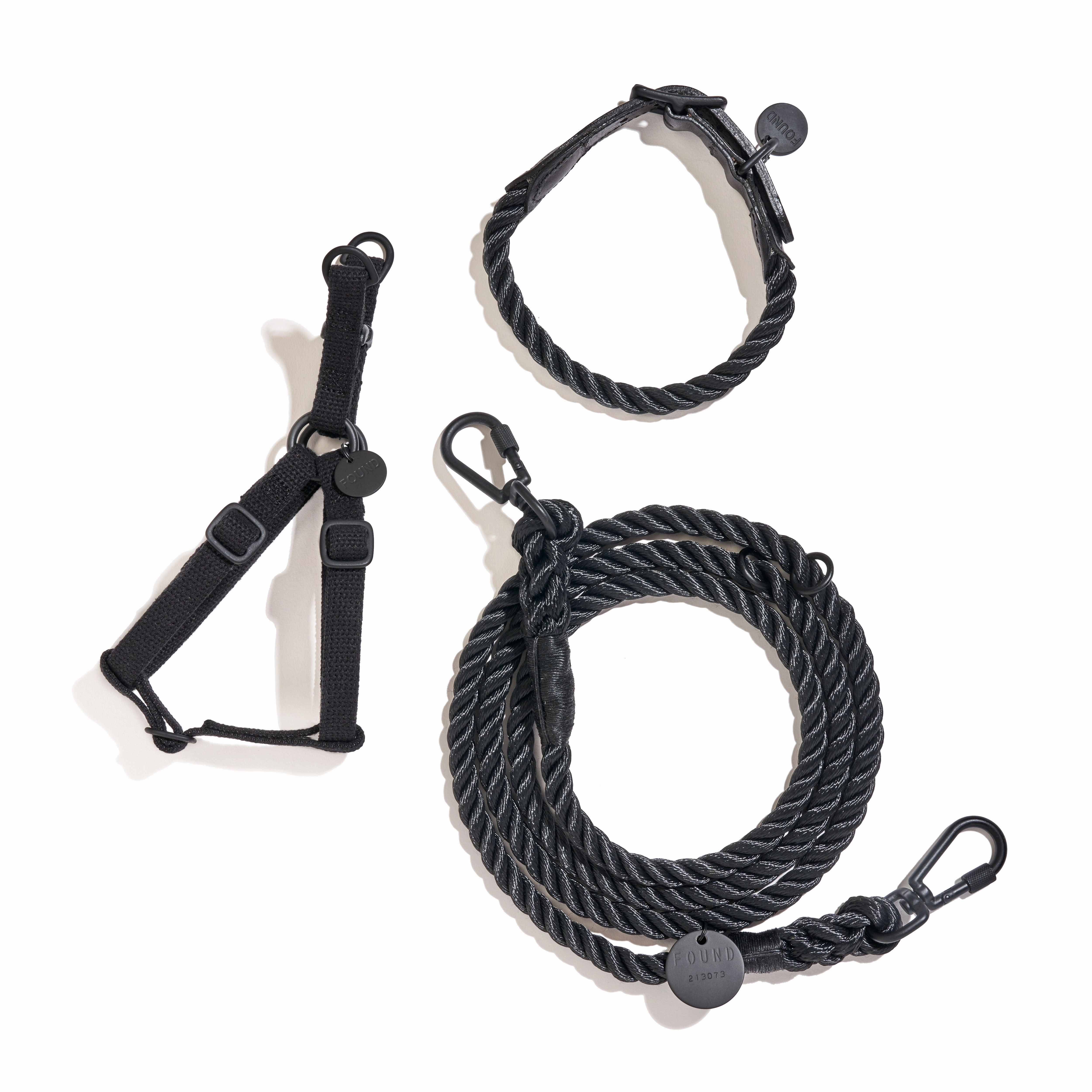 New! Matte Black Rope Dog Leash, Adjustable & Handcrafted -  Found My Animal
