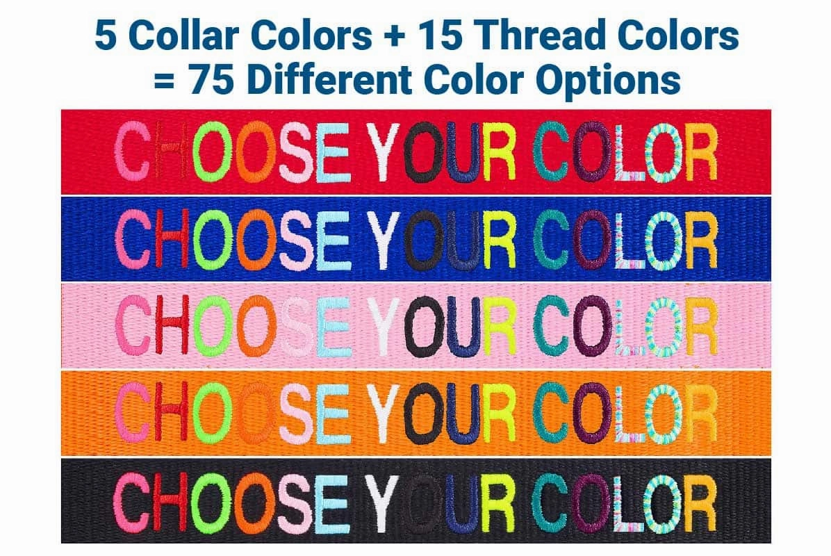 Personalized Embroidered Dog Collar with Metal Buckle