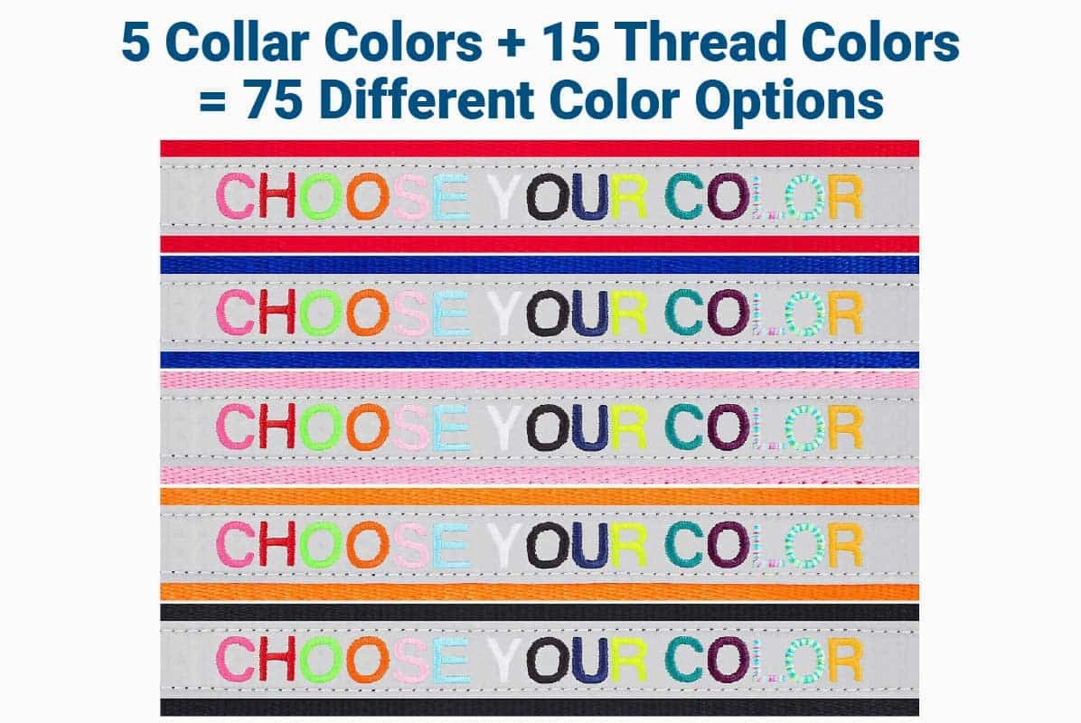 Personalized Reflective Dog Collar with Quick Release Buckle, Embroidered