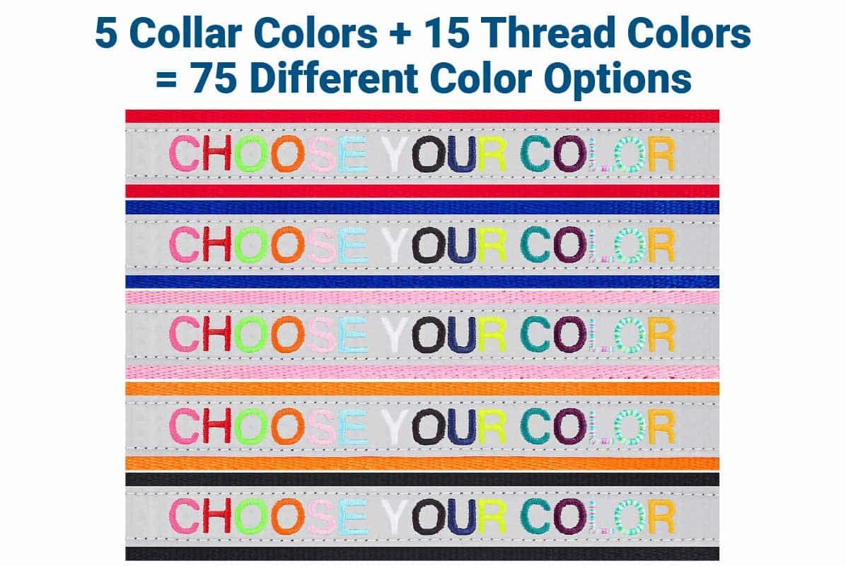 Personalized Reflective Dog Collar with Quick Release Buckle, Embroidered