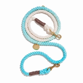 Robin's Egg Blue Rope Dog Leash | Bolt Snaps, Adjustable | Found My Animal
