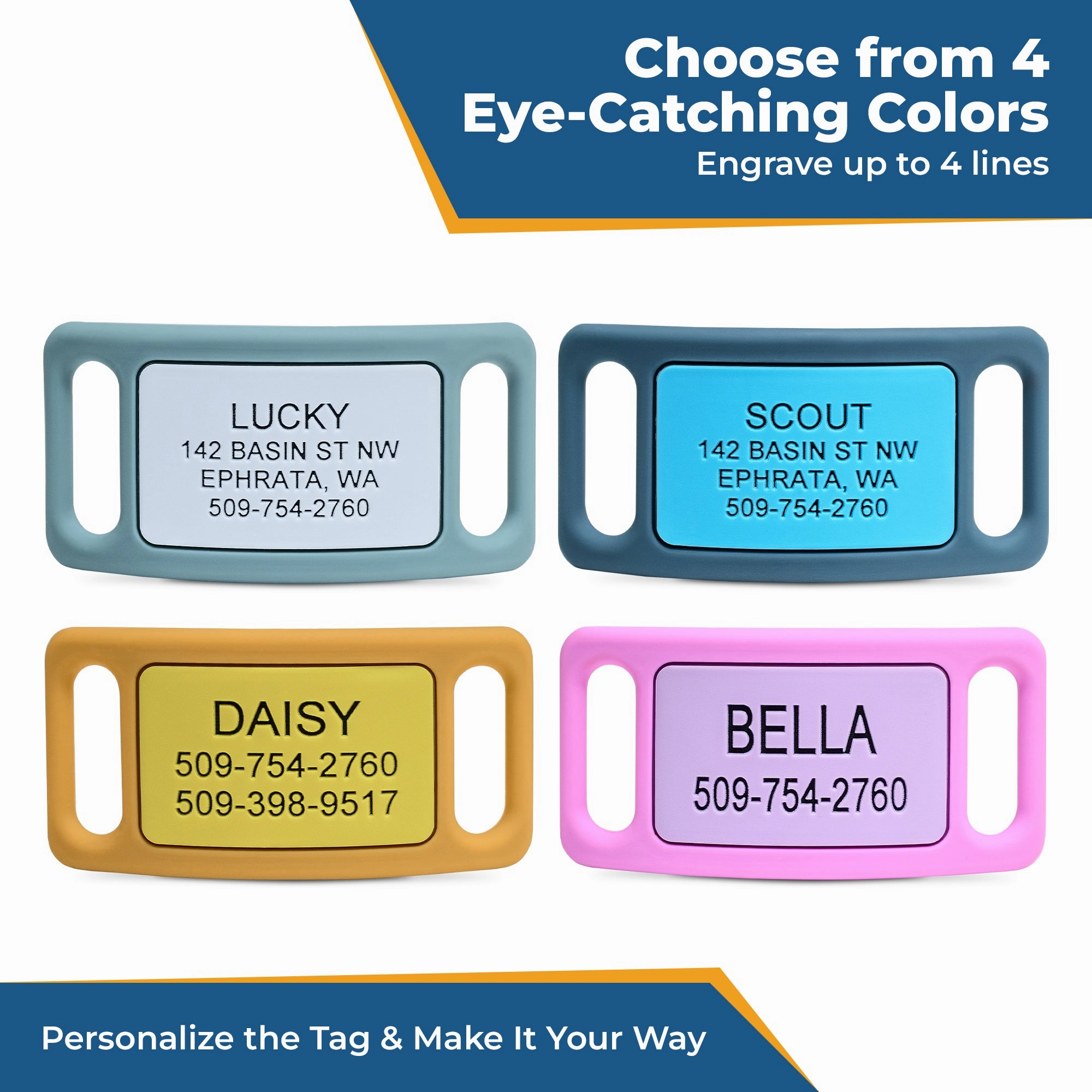 Silicone Slide-On Dog Tag Personalized