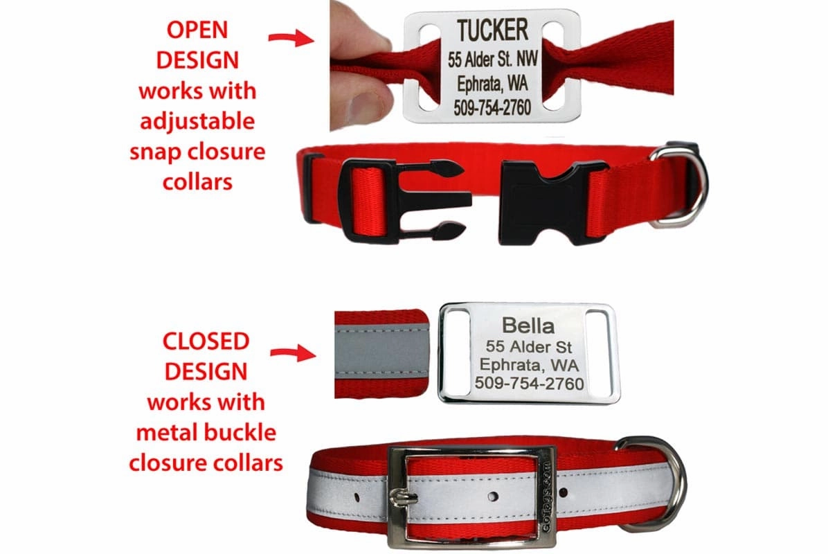 Slide-On Dog Tags, Stainless Steel