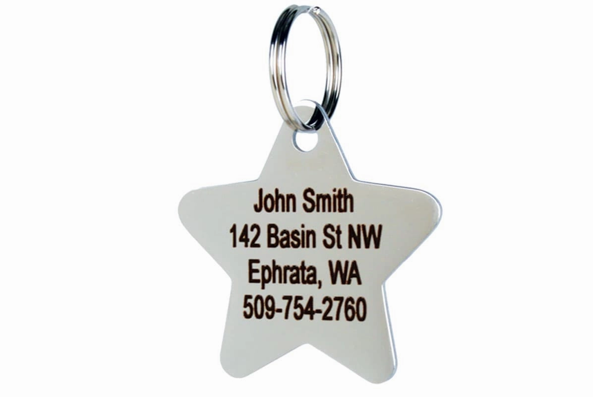Star Pet ID Tag in Stainless Steel