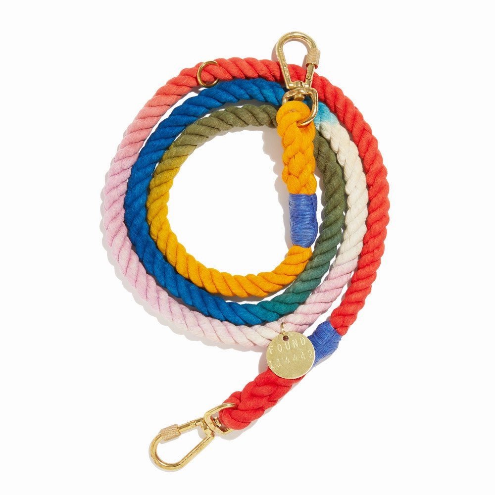 The Henri Ombre Cotton Rope Dog Leash, Adjustable | Found My Animal