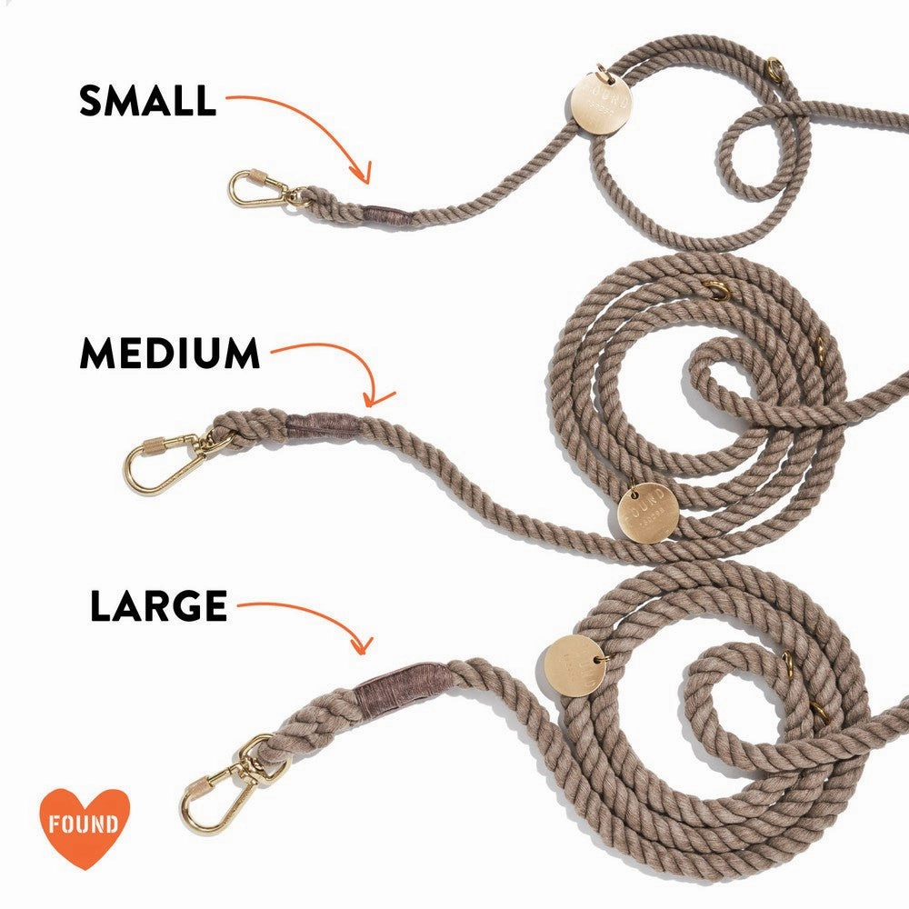 The Radish Cotton Rope Dog Leash | Bolt Snaps, Adjustable | Found My Animal