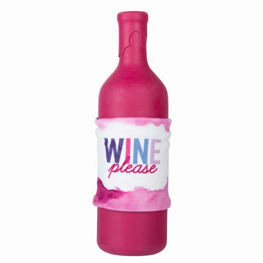 Wine Please Natural Rubber Dog Toy