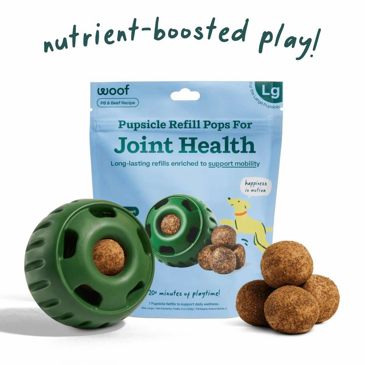 Woof Pupsicle Joint Health Pop Refills Beef Grain-Free Lickable Dog Treats, Large