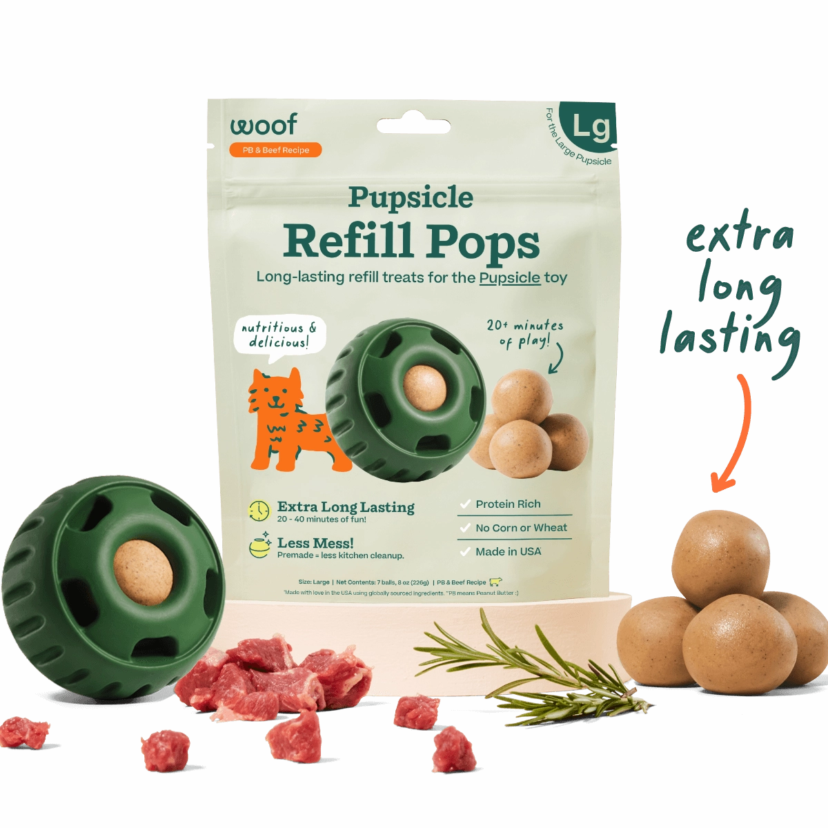Woof Pupsicle Pops Refills Chicken Grain-Free Lickable Dog Treats