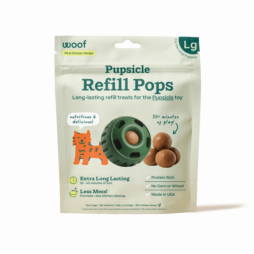 Woof Pupsicle Pops Refills Chicken Grain-Free Lickable Dog Treats